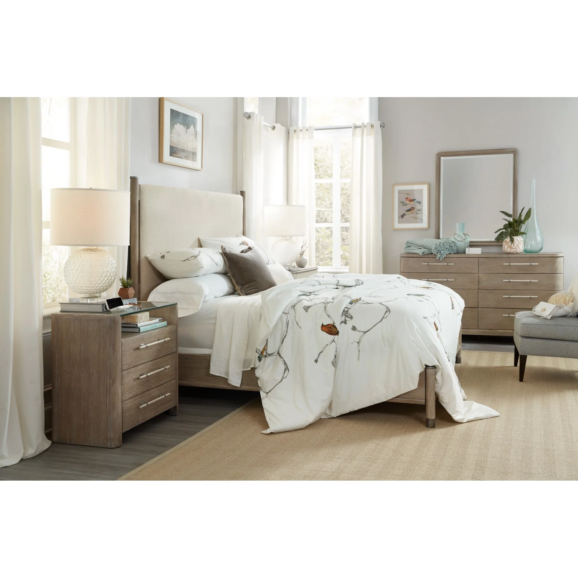 Hooker Furniture King Rubberwood Upholstered Headboard from the
