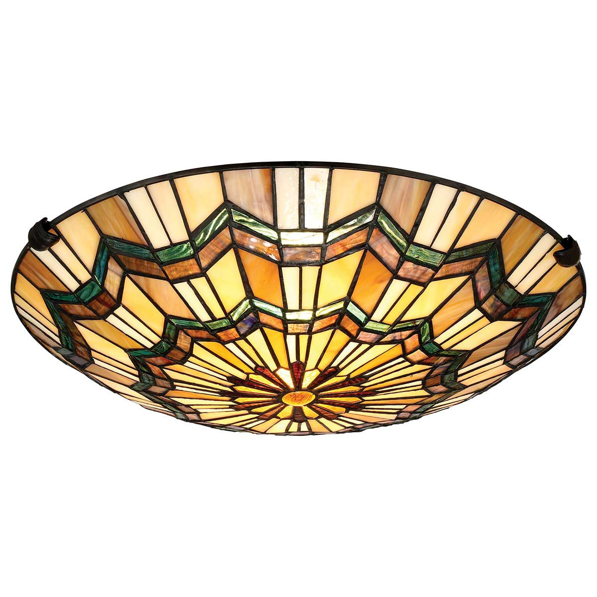 Plafon witrażowy multikolor okrągły 42,1cm Alcott 2xE27x60W IP20 Quoizel