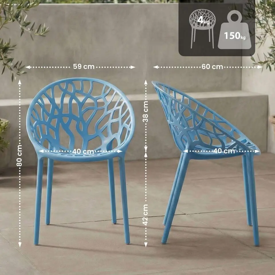 CLP Tuinstoel Hope Kunststof - blauw