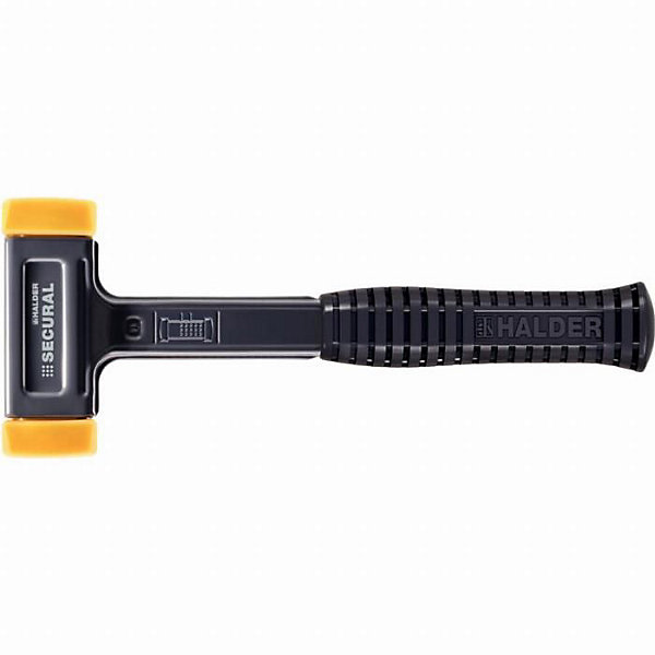 Massette Secural - HALDER - Taille de la tête : 30 x 40 mm - Sans rebond - Inserts en nylon interchangeables