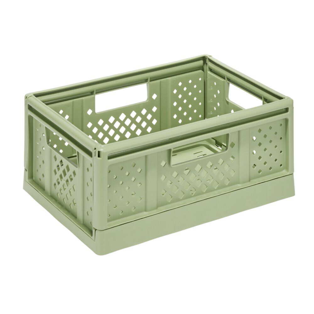 Casier pliant 14L plastique vert 38,5x16,5xH27,5cm