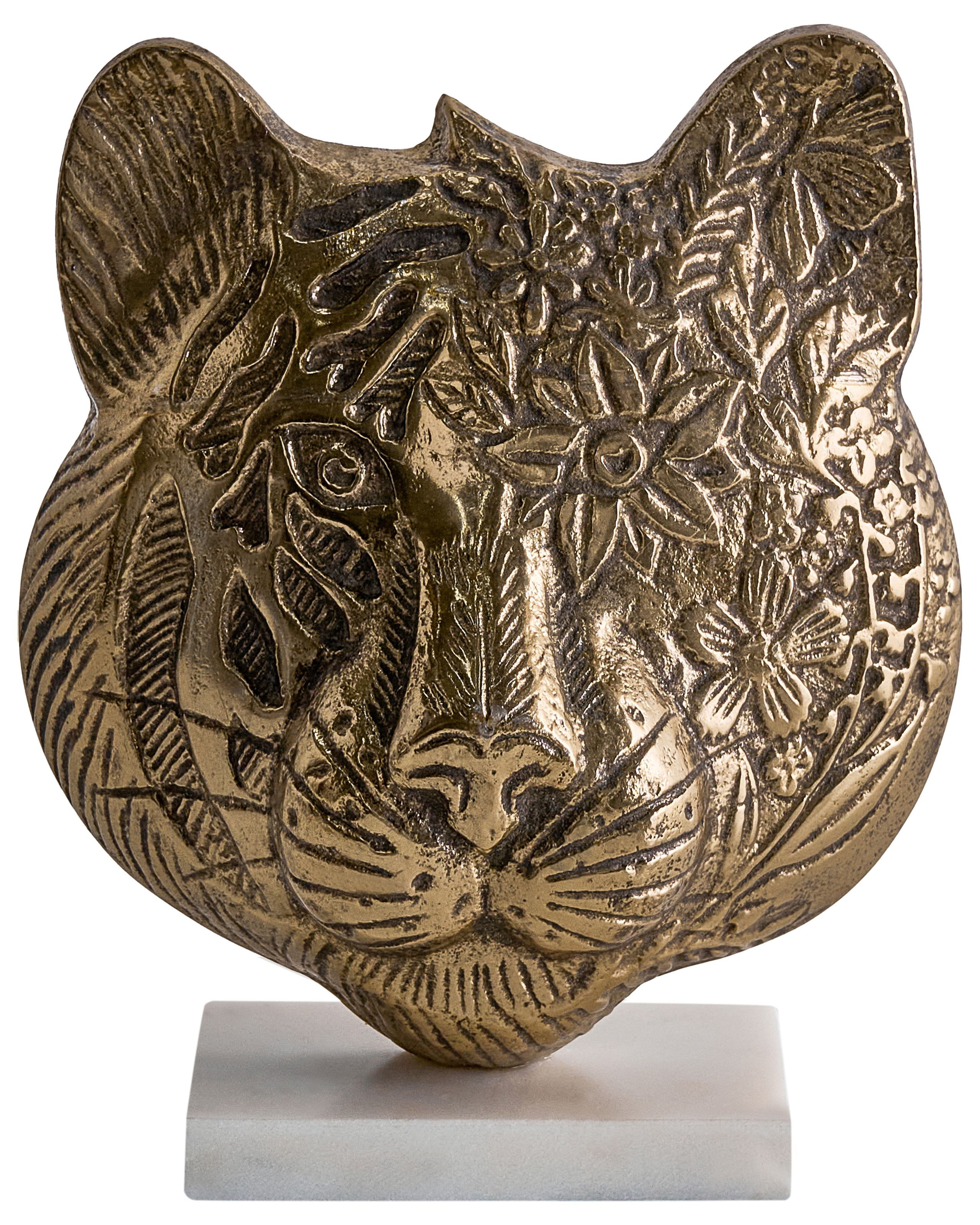 Figurka dekoracyjna ozdoba metalowa twarz tygrysa