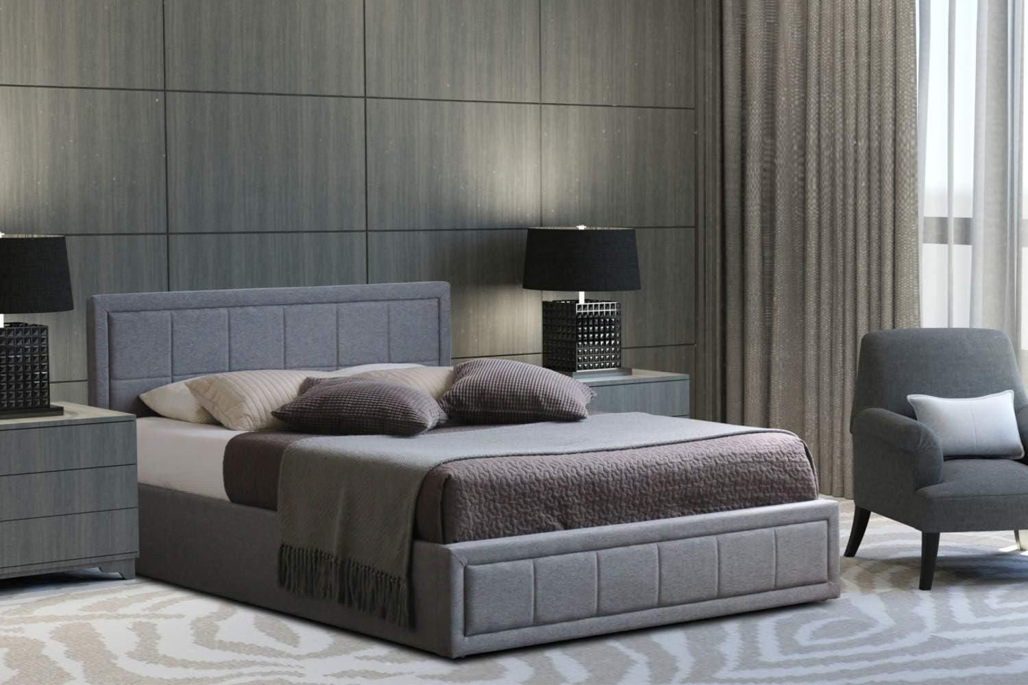 Home Treats Upholstered Ottoman Bed Frame with Storage