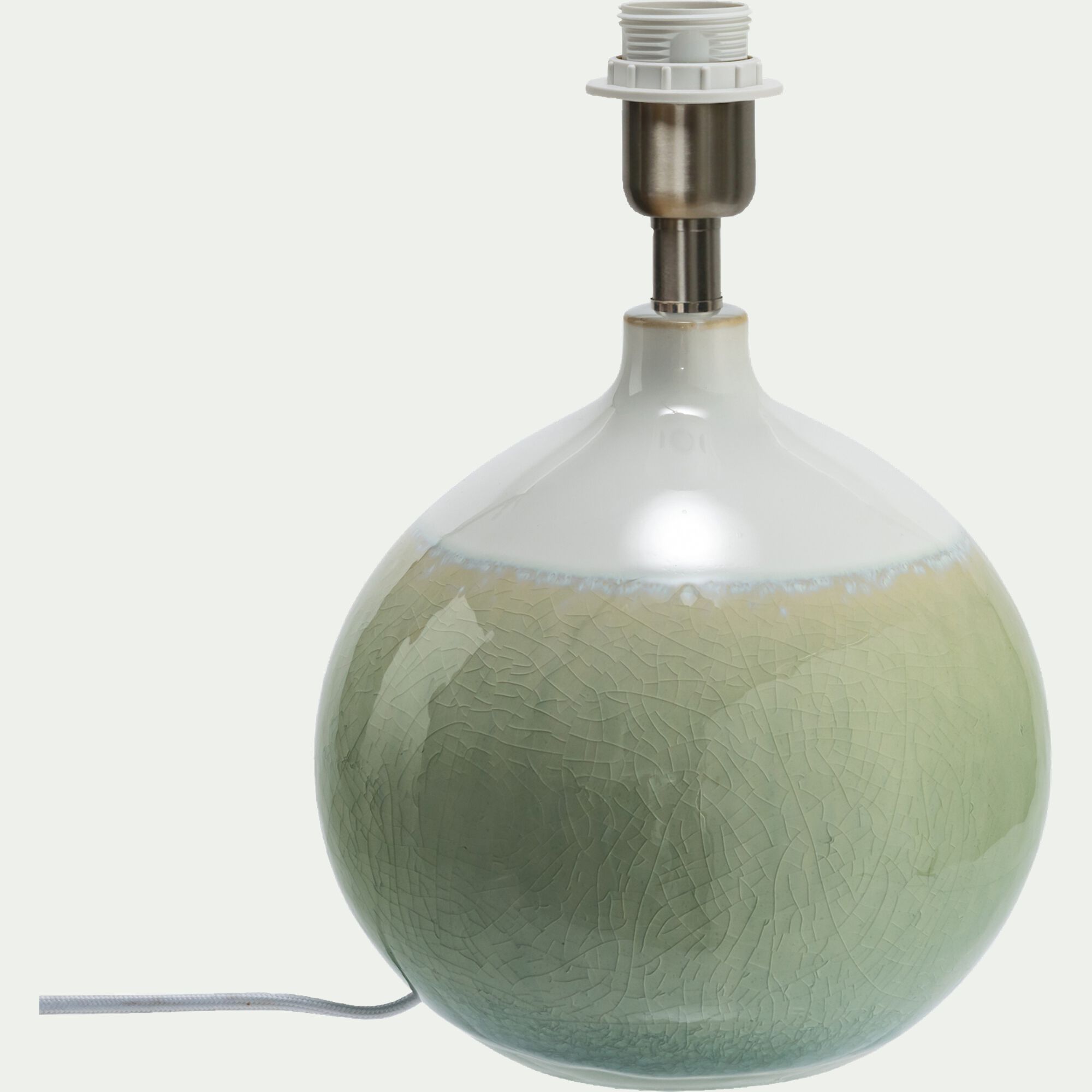 AZIO - Pied de lampe électrifié en grès D22,3cm - vert