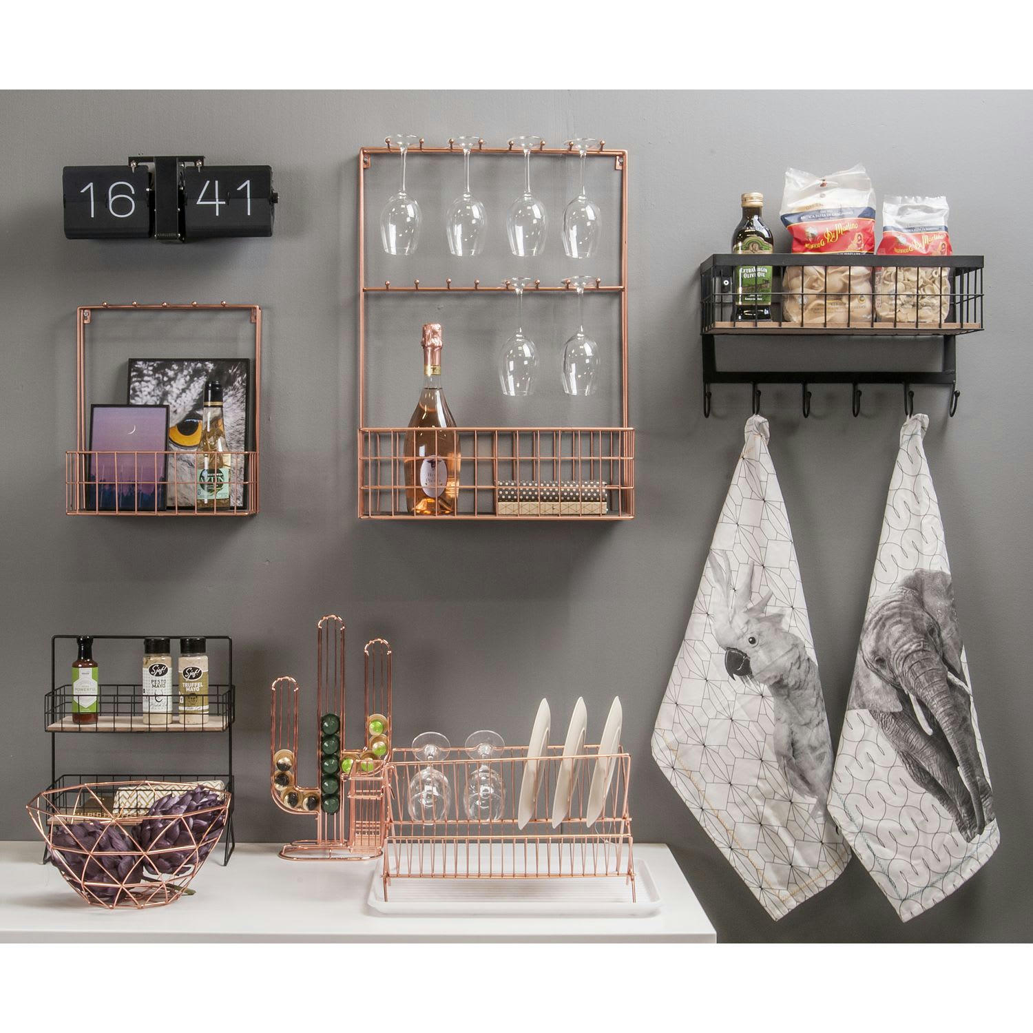 LINEA - Porte-capsules design cactus nespresso rose cuivré