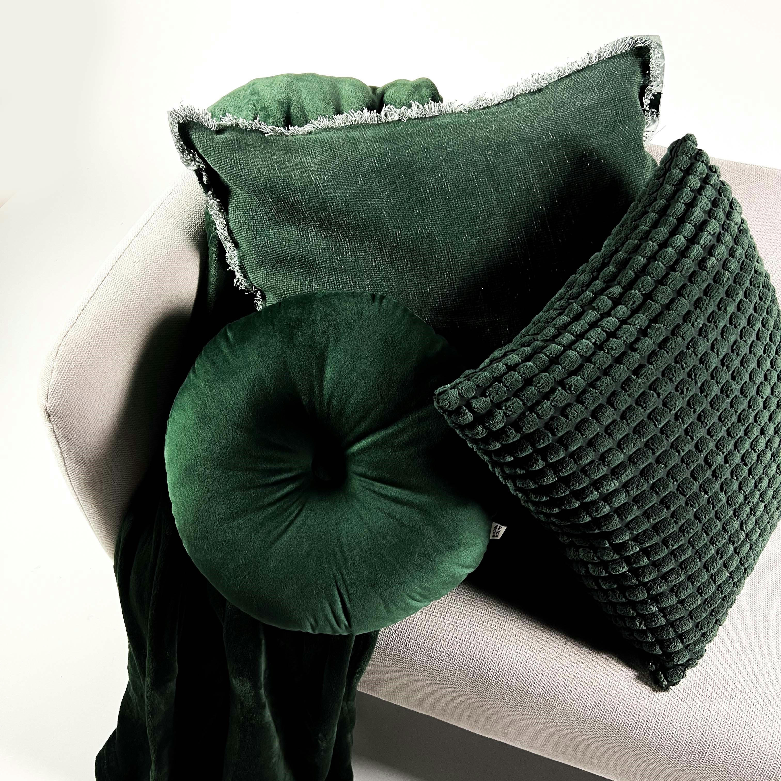 - Coussin - vert en velours 45x45 cm uni
