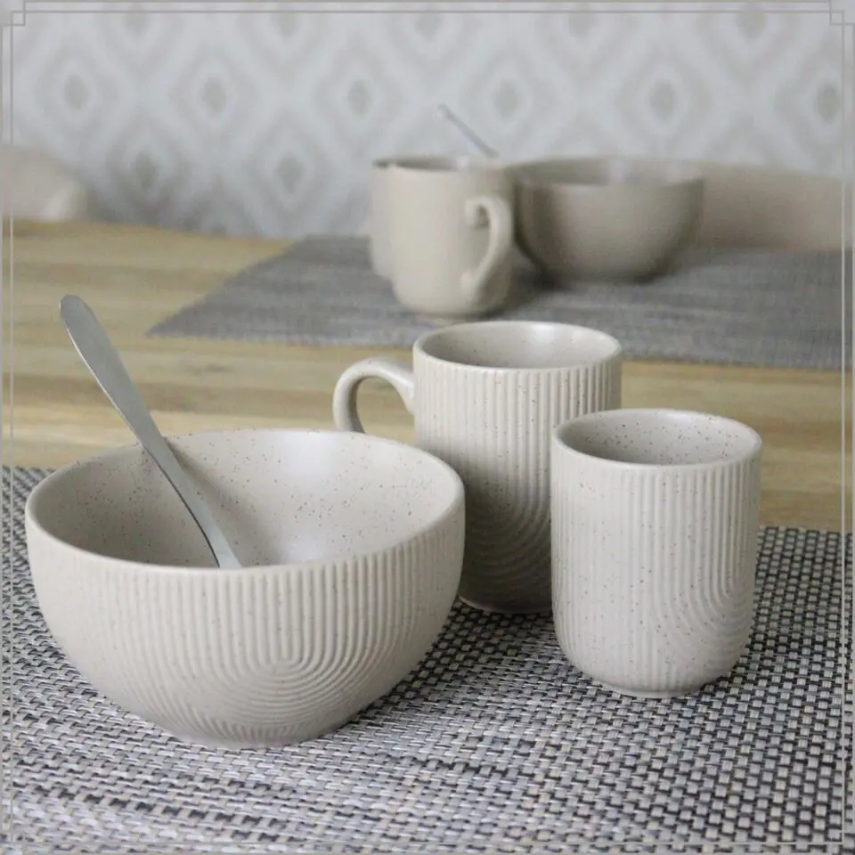 OTIX Soepkommen Zonder Oor Set van 12 Schaaltjes 600ml Caramel TEAK