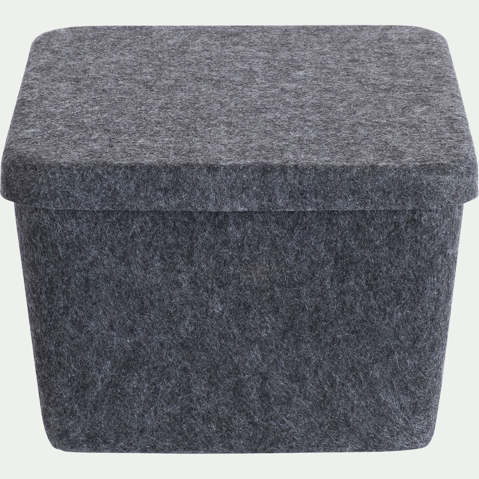 MENDE - Panier de rangement en feutrine H16cm - gris anthracite