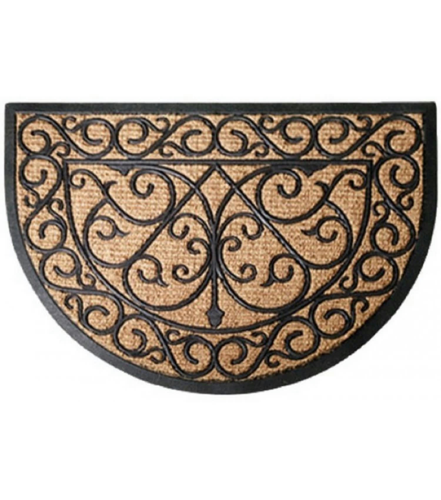 DEMI LUNE - Paillasson en caoutchouc et coco 75x45