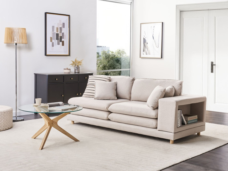 Sofatapicerowana 2-osobowa beżowa