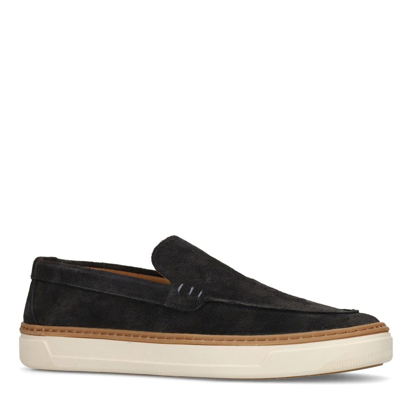 No Stress Donkerblauwe suède loafers