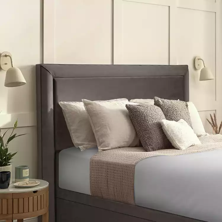 Silentnight Palermo Fabric Double Headboard - Charcoal