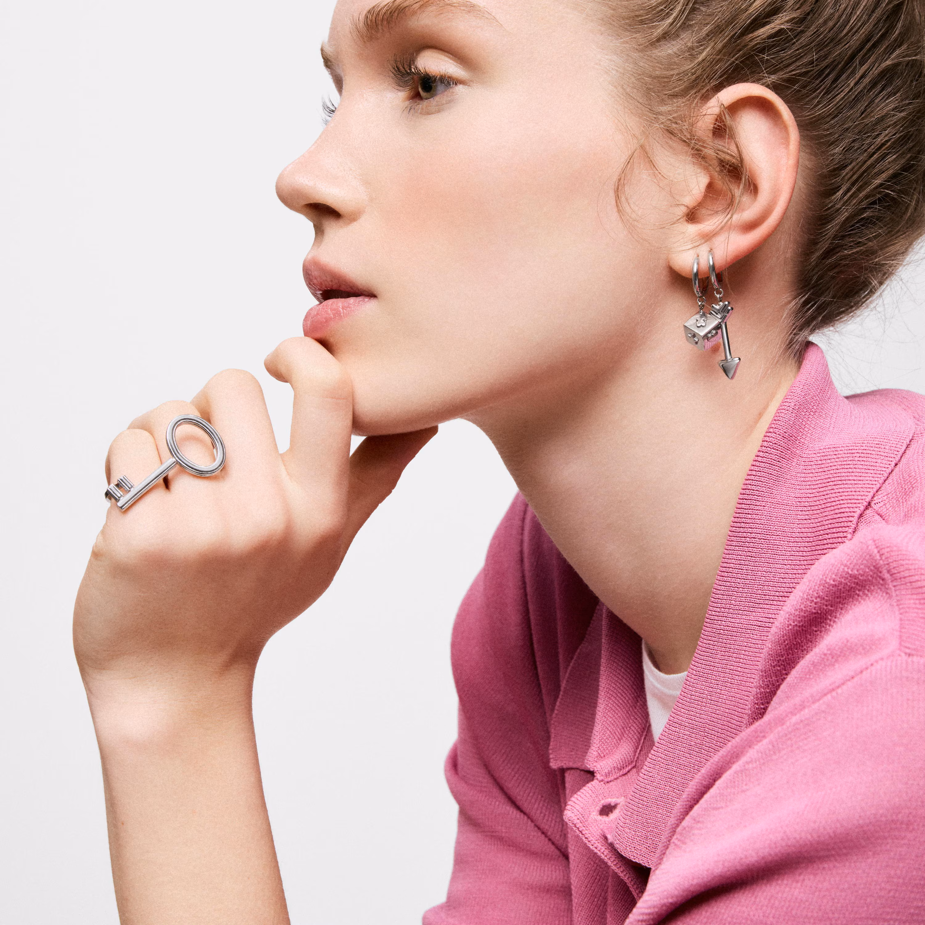 Anillo doble de acero motivo llave TOUS Charming
