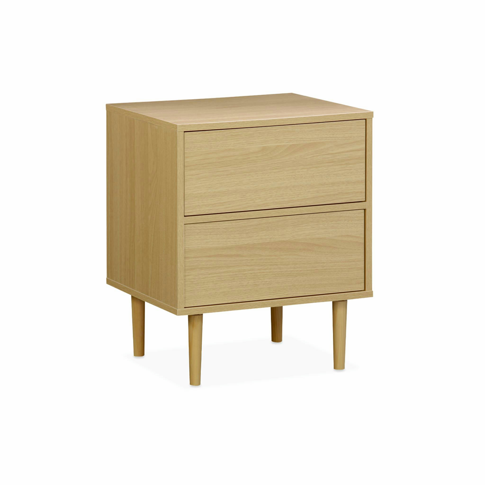 MIKA - Table de chevet décor bois naturel