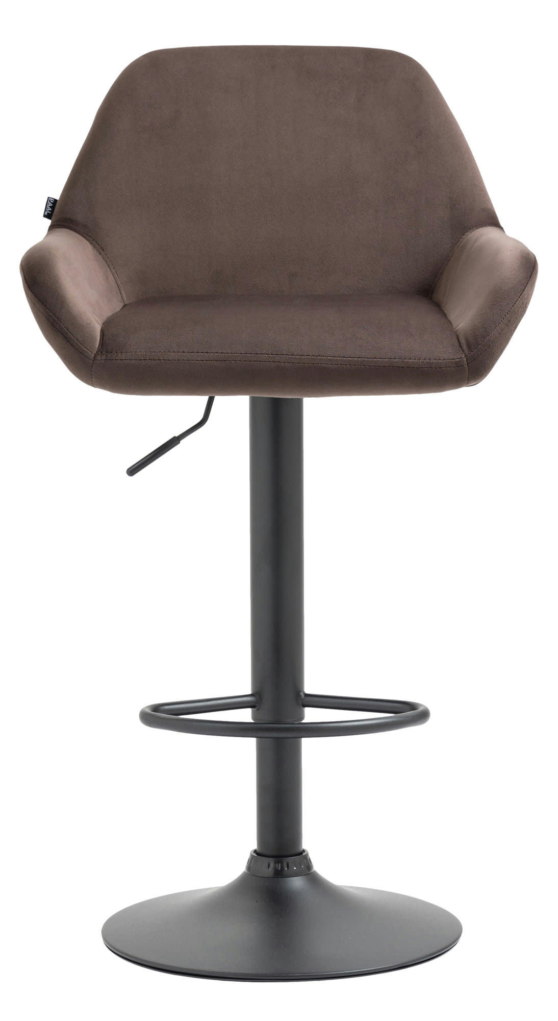 VELOURS - Tabouret de bar velours ajustable pivotant velours Marron