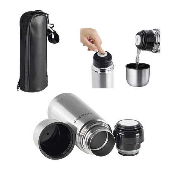 Termos stalowy z pokrowcem 0,35L KINGHOFF KH-4051