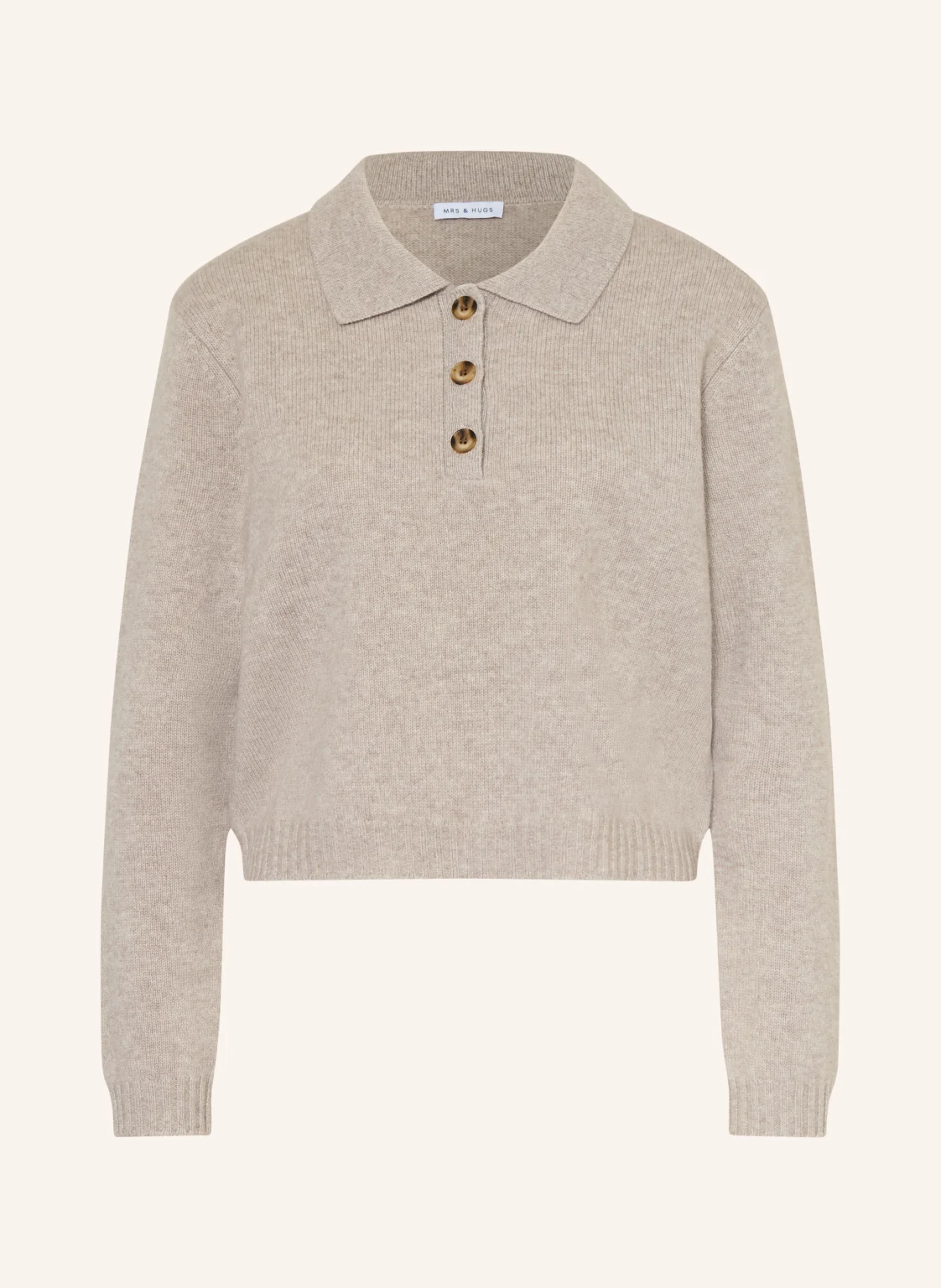 MRS & HUGS Strick-Poloshirt mit Cashmere