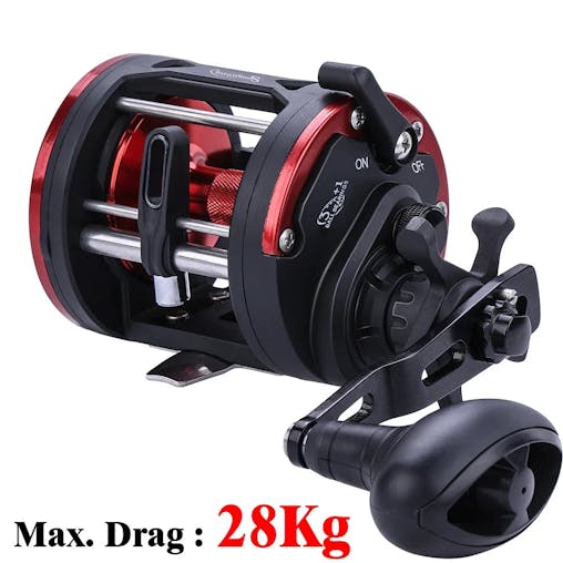 NNEOBA rolling Drum Fishing Reel 28kg Max DragRight Hand Red