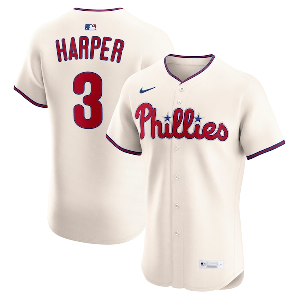 Bryce Harper Philadelphia Phillies Nike Alternate 2 Elite Jersey - Cream/White/Light Blue