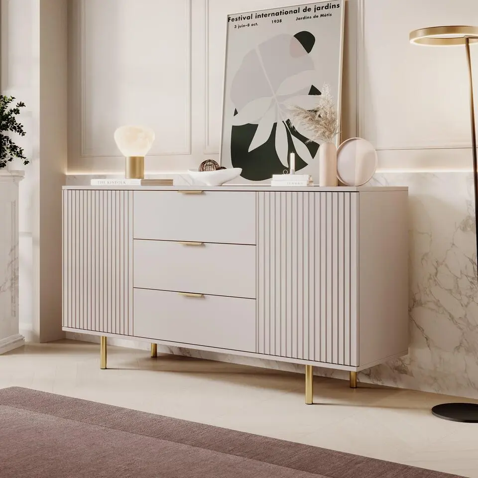 Meubella - Dressoir Nicola - Beige - 150 cm