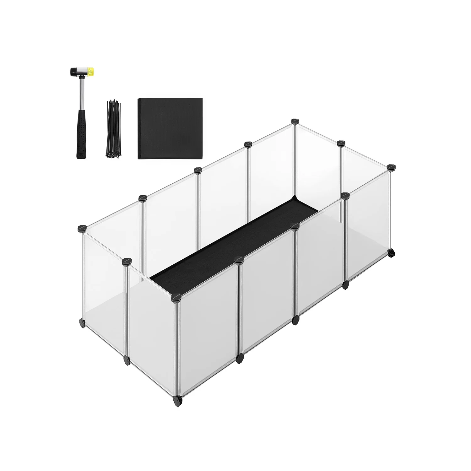 Enclos pour animaux avec plancher et tapis imperméable
