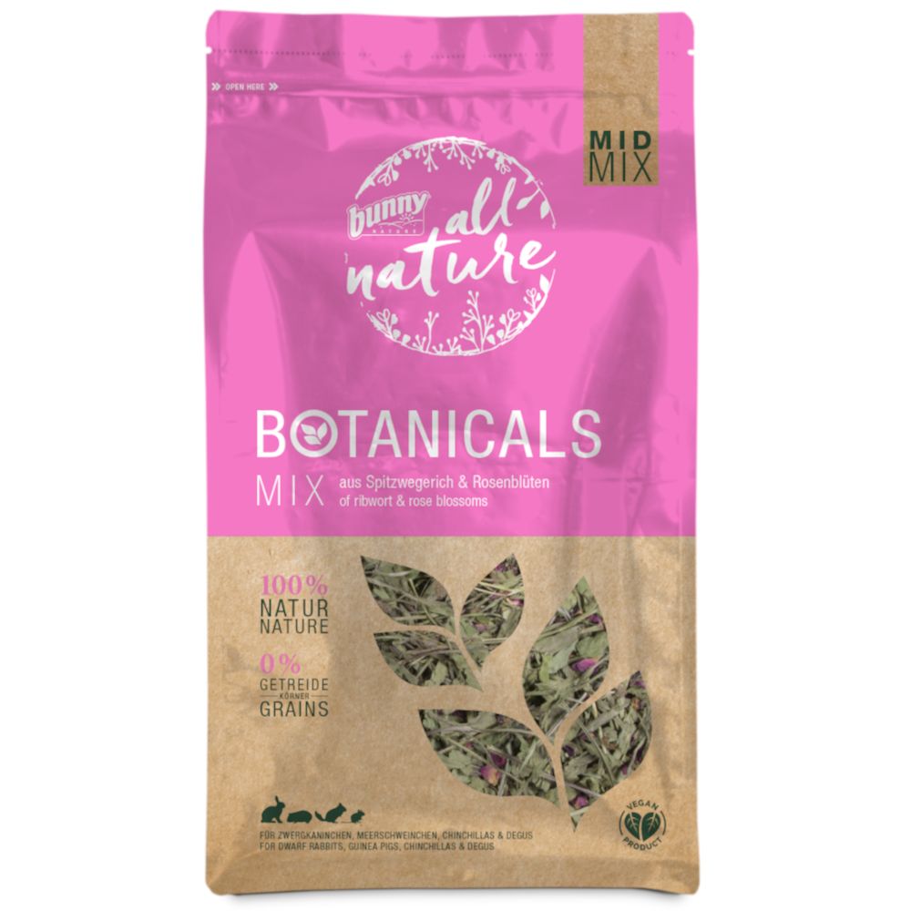 Bunny All Nature Botanicals Mid Mix Ribwort Plantain & Rose Petals