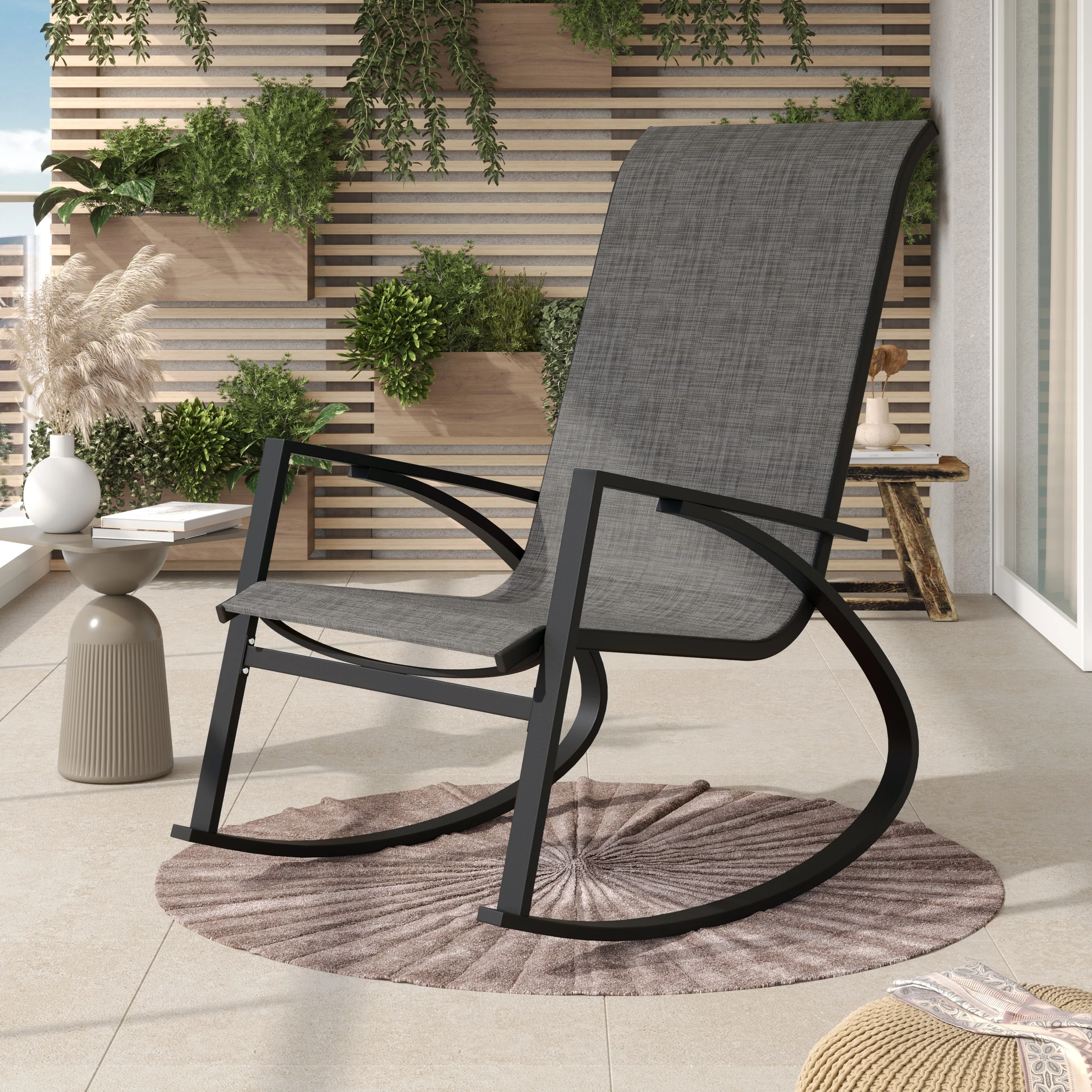 Corvus Antonio Outdoor Sling Fabric Rocking Chair