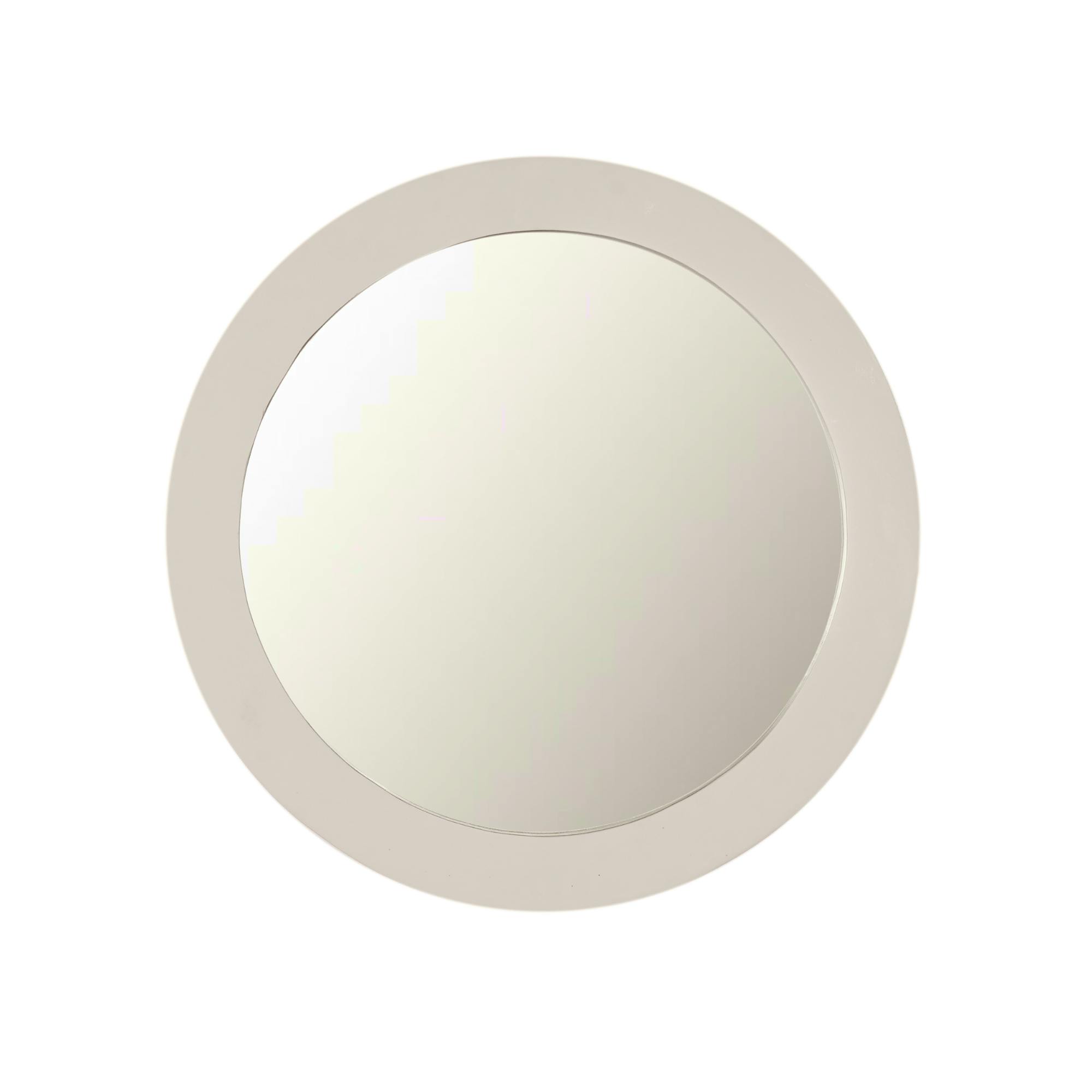 Miroir rond en bois couleur sable diamètre 80 cm ASPEN