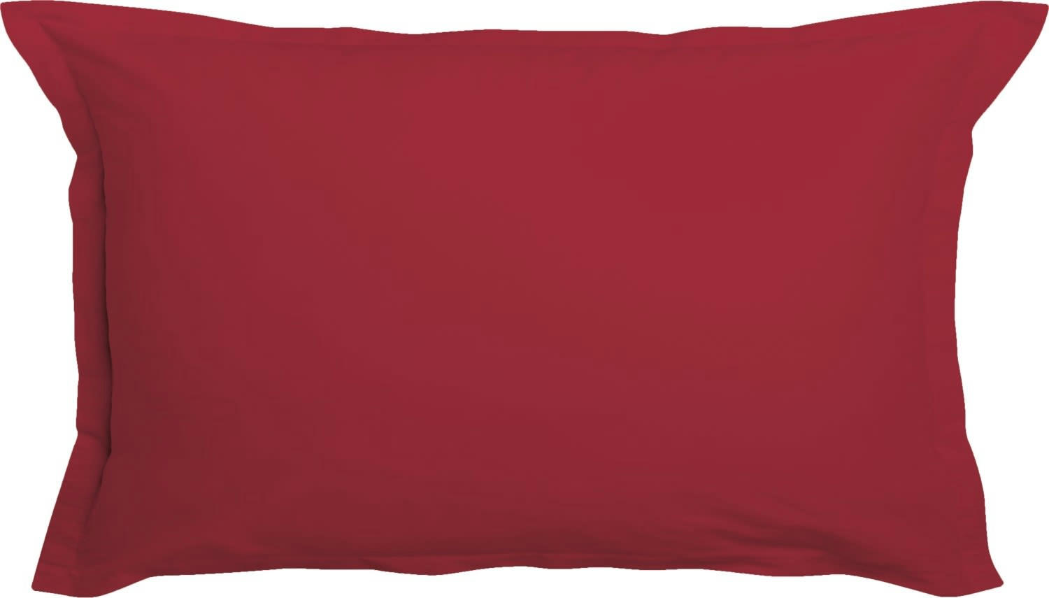 UNI BP - Taie d'oreiller coton rouge 50x70 cm