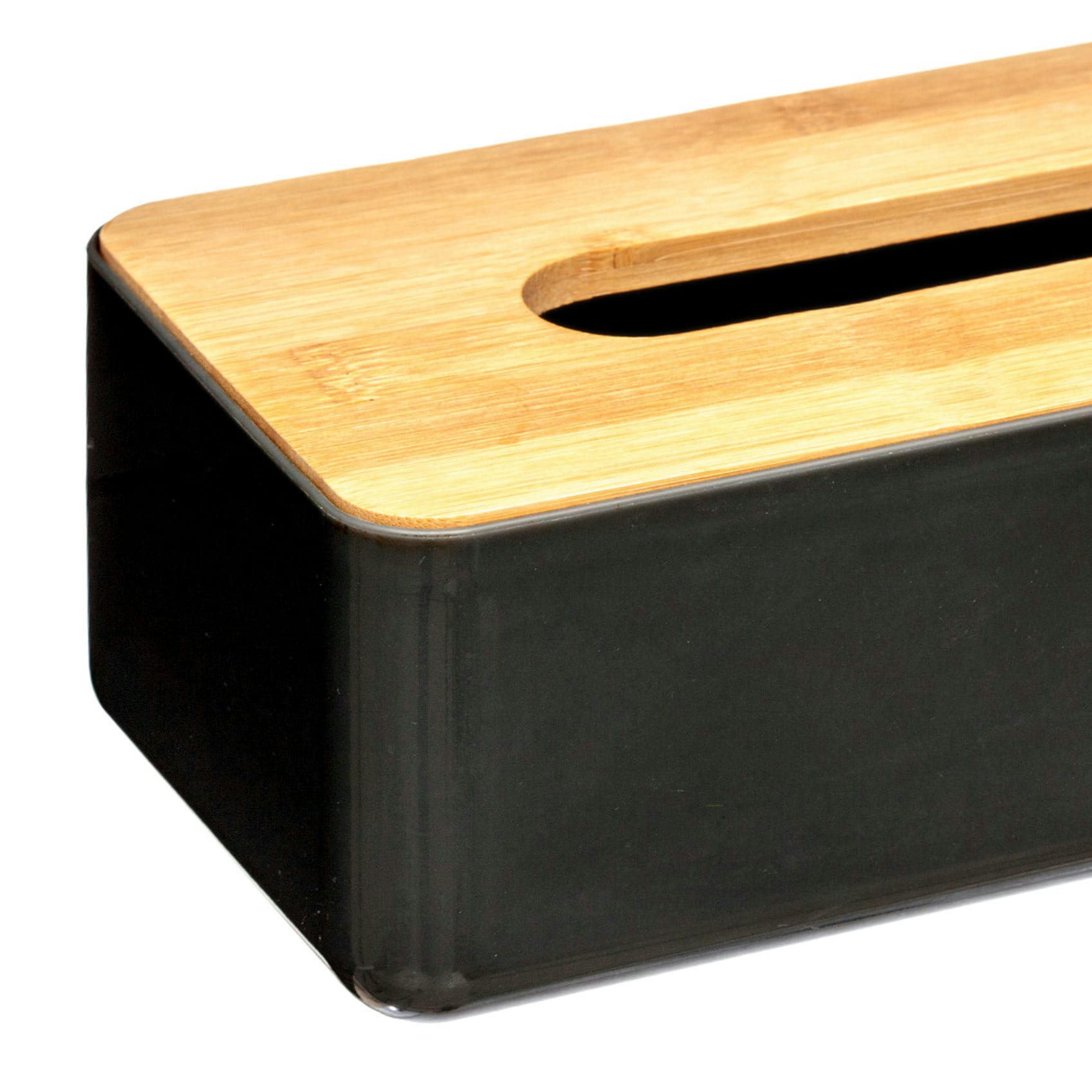 - Boite à mouchoir naturel polypropylène/bois noir 26x13.2x8.5  cm