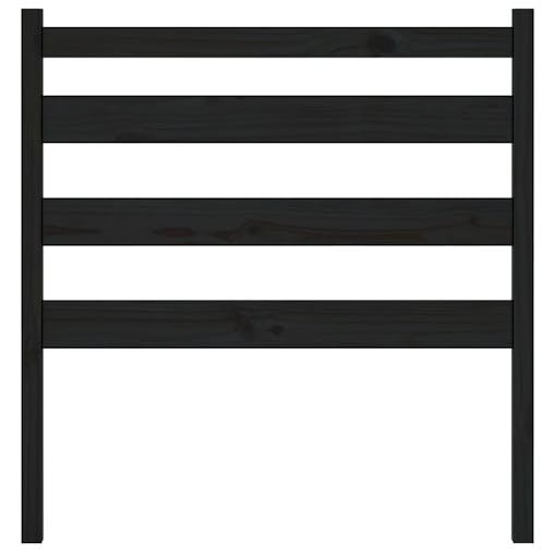 NNEVL Bed Headboard Black 96x4x100 cm Solid Wood Pine