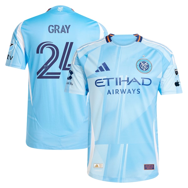 Tayvon Gray New York City FC adidas 2025 The Excelsior Kit Authentic Player Jersey - Light Blue
