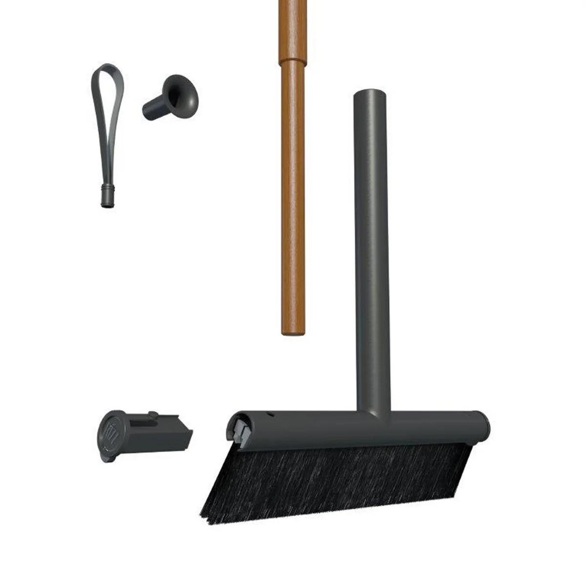Rizz - Kehrbesen Outdoor 40 cm, Teak / anthrazit