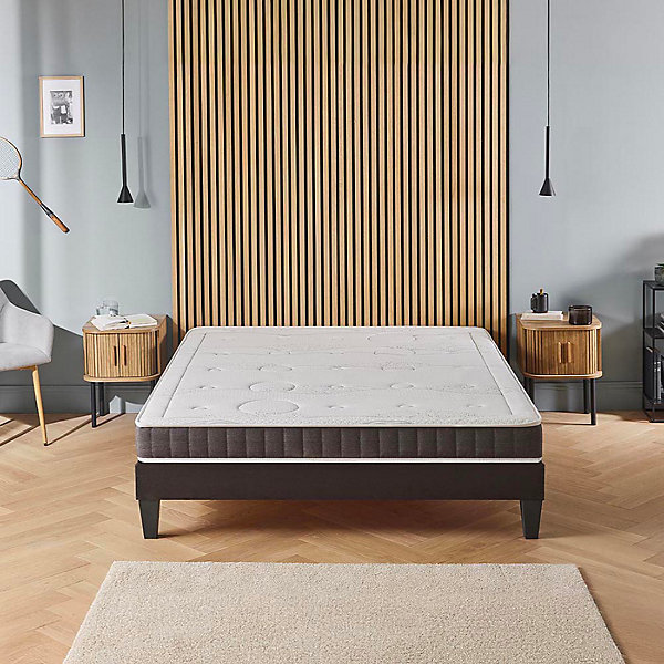Ensemble Intuition 90x200 cm Matelas Mousse   Sommier Bois