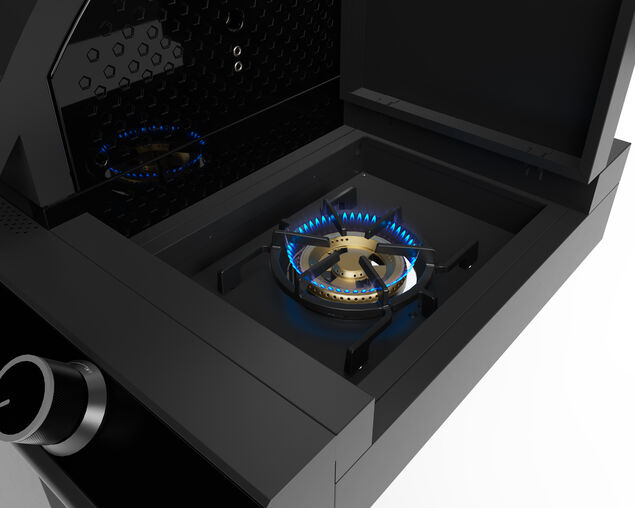 Ziegler & Brown Turbo Classic 5 Burner BBQ on Cart with Side Burner & Shelf (T Series)