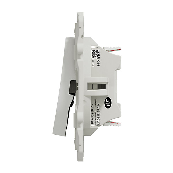 Interrupteur double va-et-vient connexion rapide à vis Schneider Electric Odace blanc