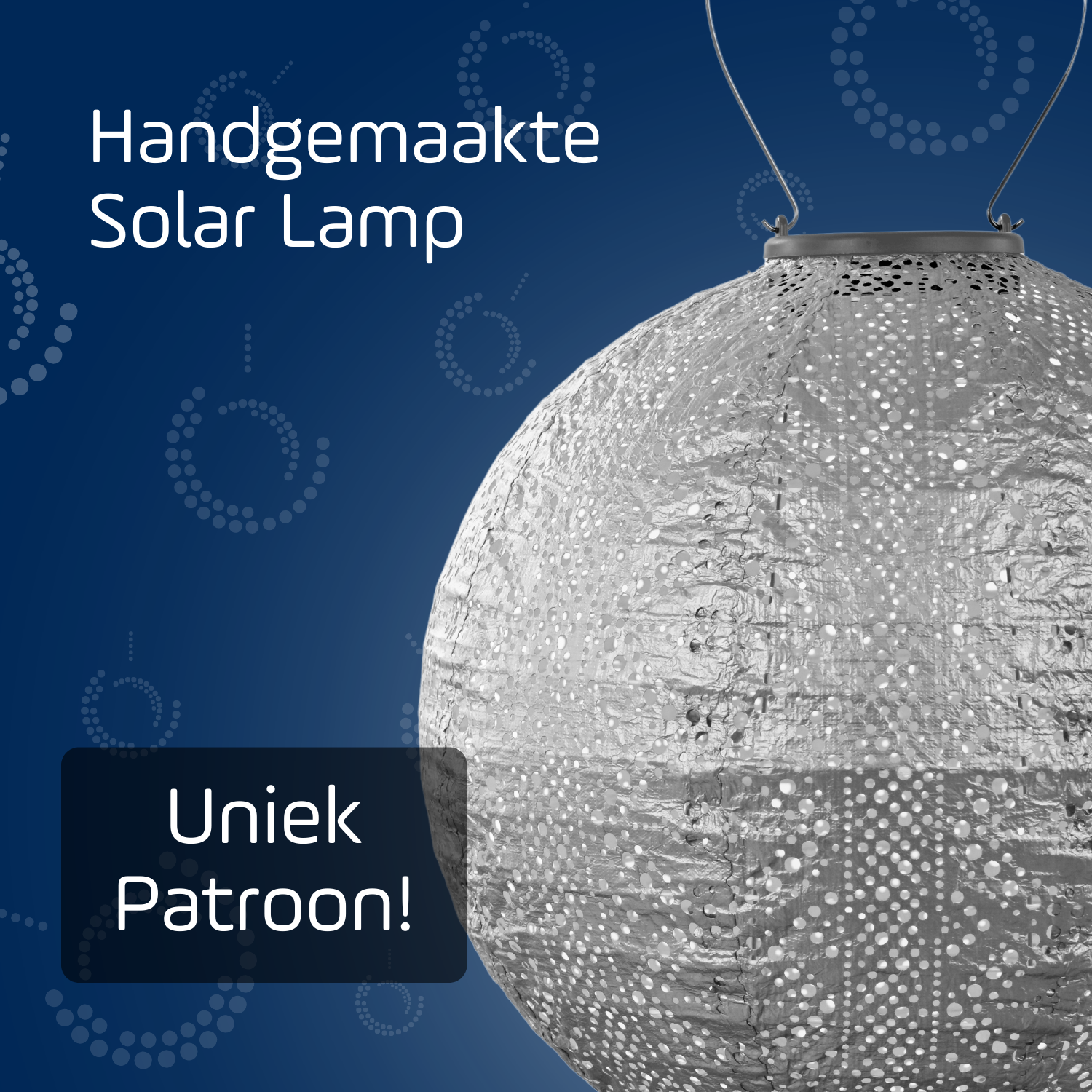 Lumiz solar lampion - lace rond - 30 cm - zilver