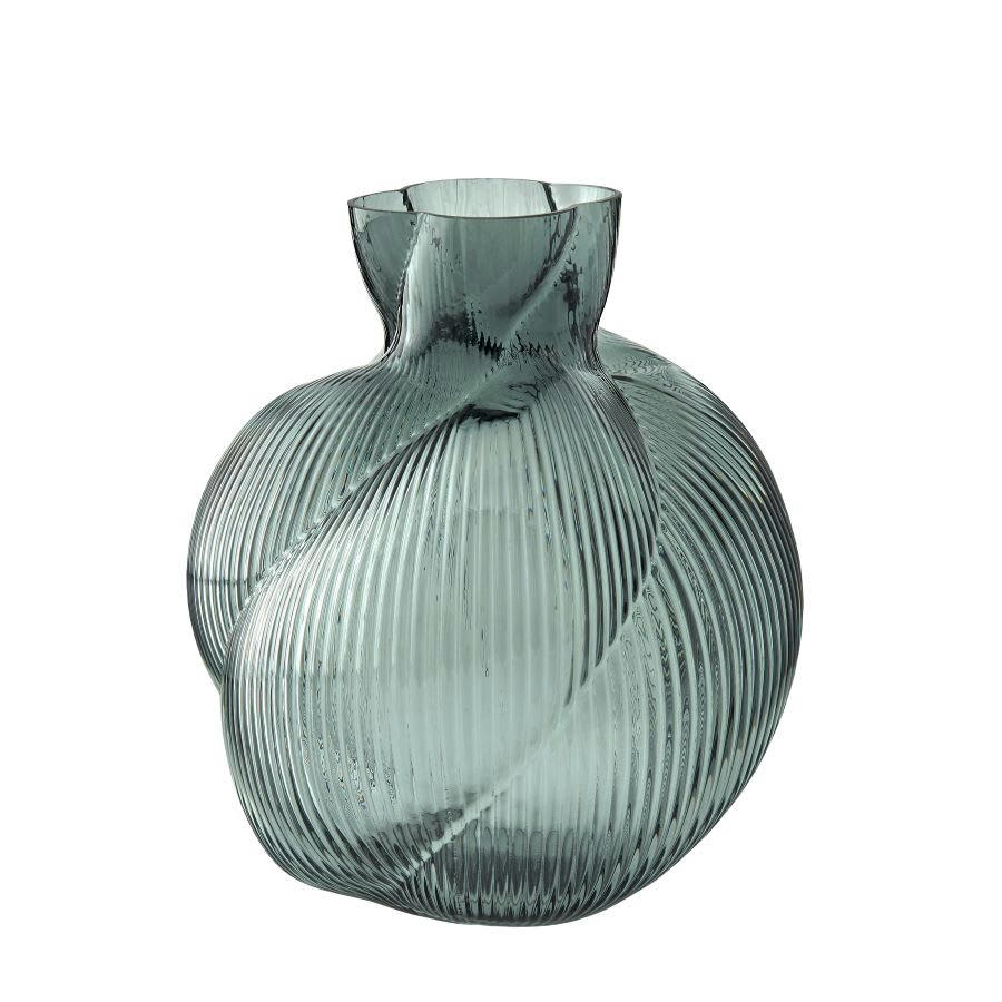 - Vase en verre gris H25