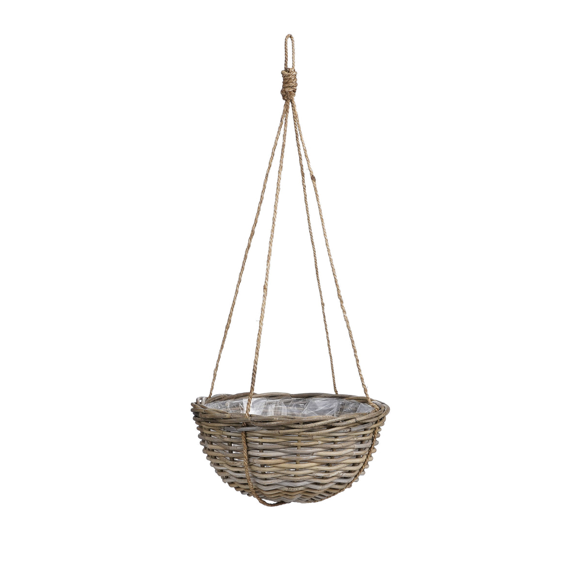 Mica Decorations Marcia Plantenmand Hangend voor Buiten - H20 x Ø40 cm - Rotan - Grijs