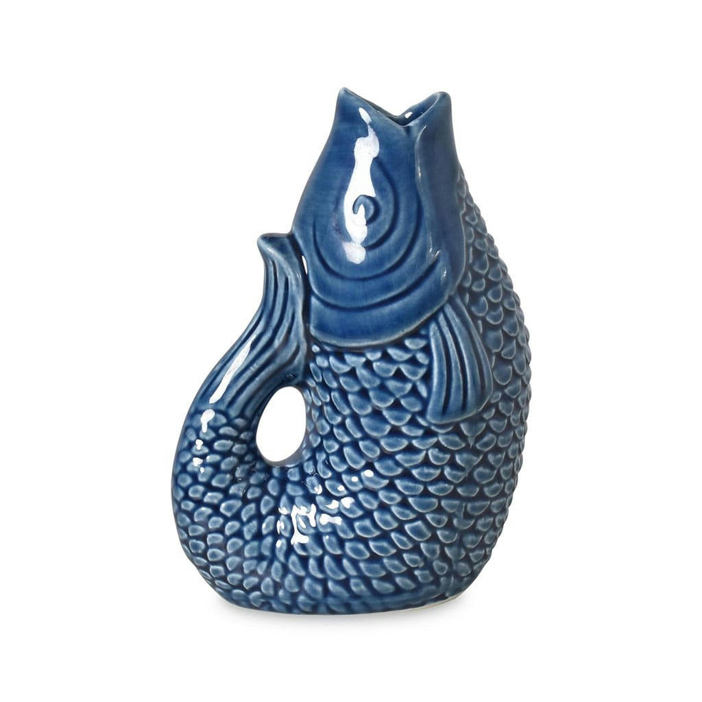 - Vase céramique poisson petit modèle bleu l8.2cm