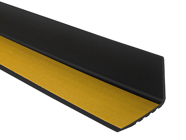 Nez de marche PVC 48x42mm, QUEST, profilé d'escalier RD-ON, auto-adhésif, antidérapant, d'escalier-protection, noir, 0.7m