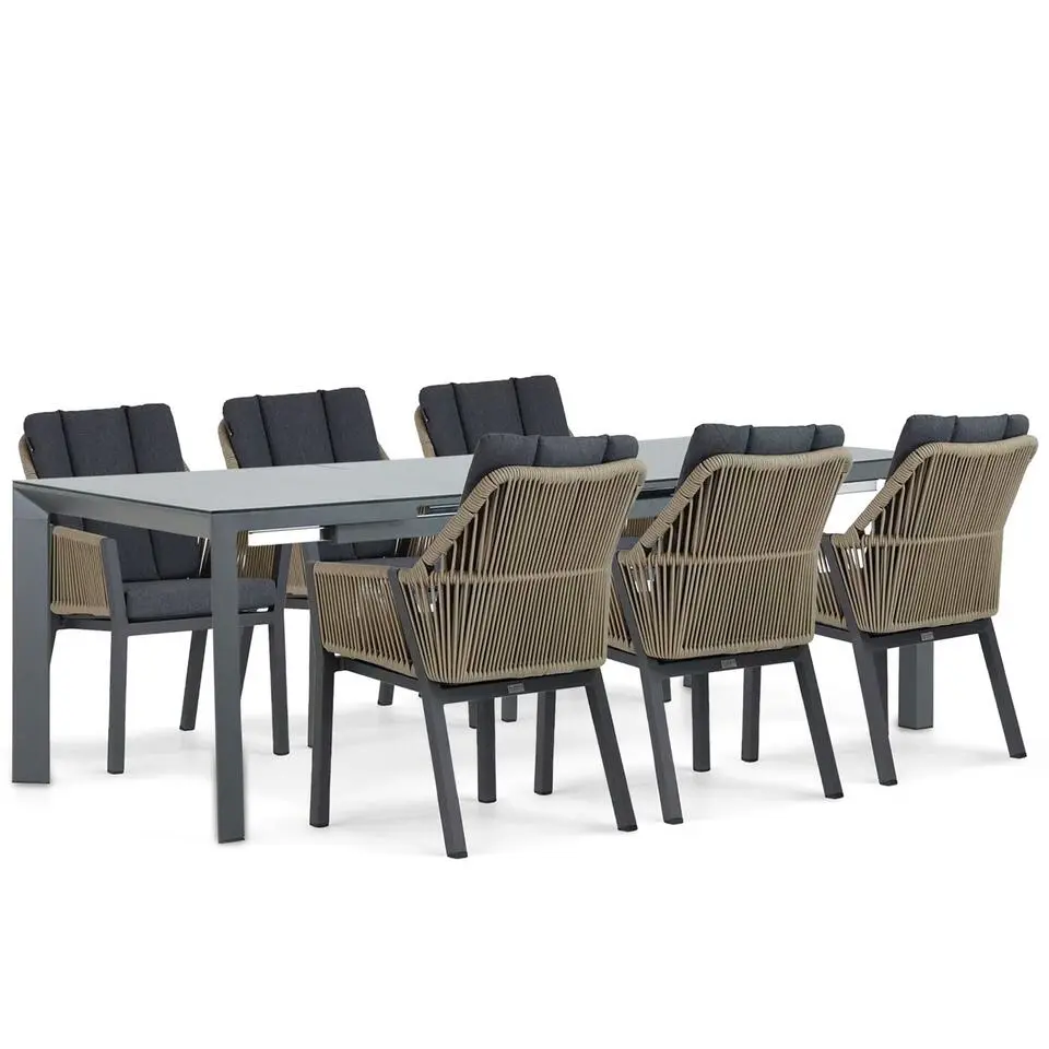 Tuinset 4 personen 180 cm Aluminium/rope Taupe Lifestyle Garden Furniture