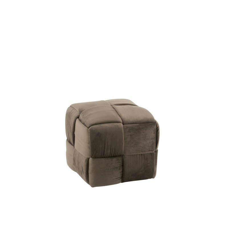 TEXTILE - Pouf une personne bois et textile gris foncé