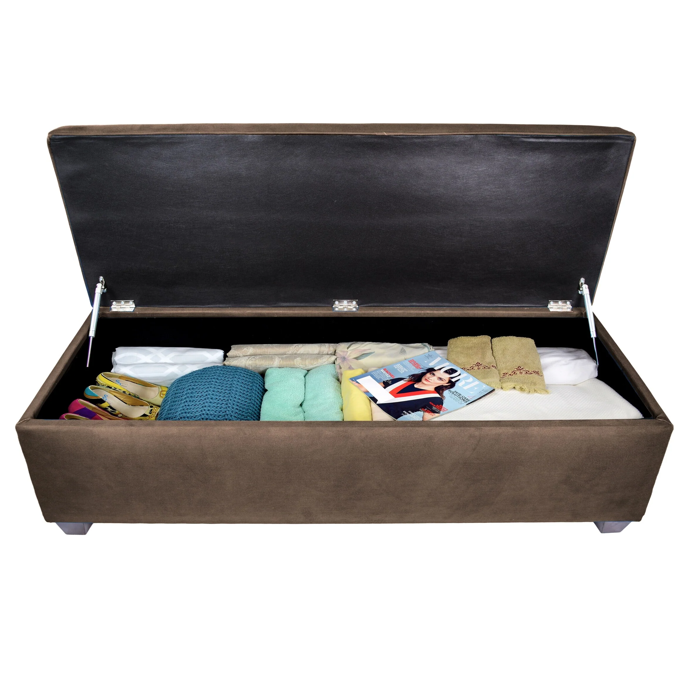 Sole Secret Obsession Button-tufted Linen Storage Bench