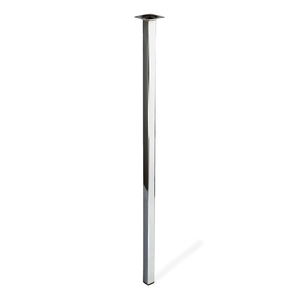 MØBELBEN REI STÅL 25X25X800MM BLANK KROM