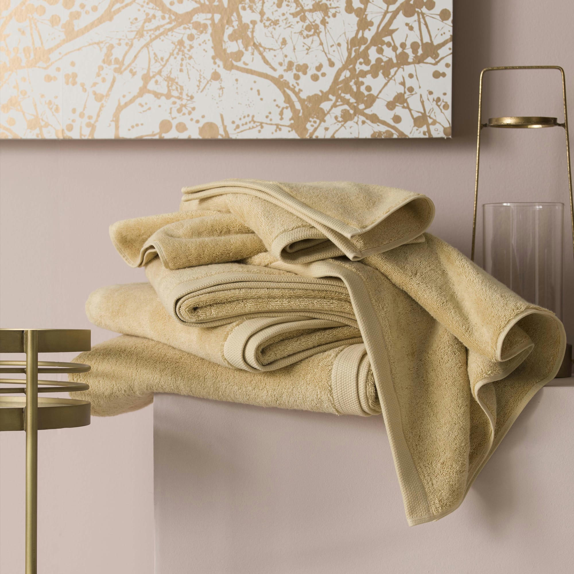 ESSENTIEL - Serviette de bain en pollen jaune pollen 40x60