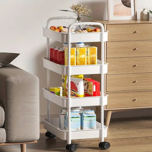 NNETM Narrow Gap Organizer: Slim Storage Cabinet for Kitchen or Bathroom