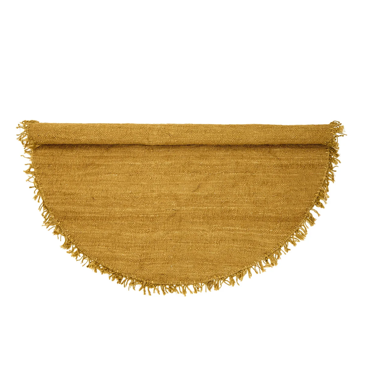 Bloomingville - Naturfaser Teppich mit Fransen Ø 110 cm, Wolle