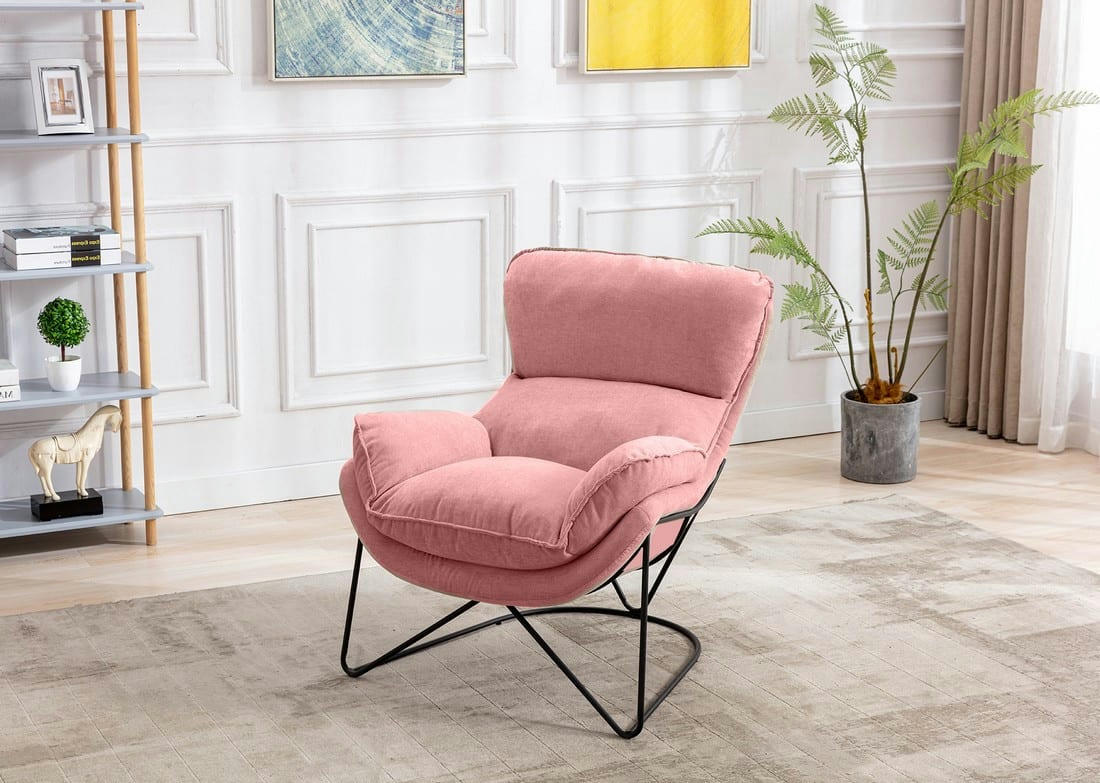 EASY - Fauteuil en velours rose
