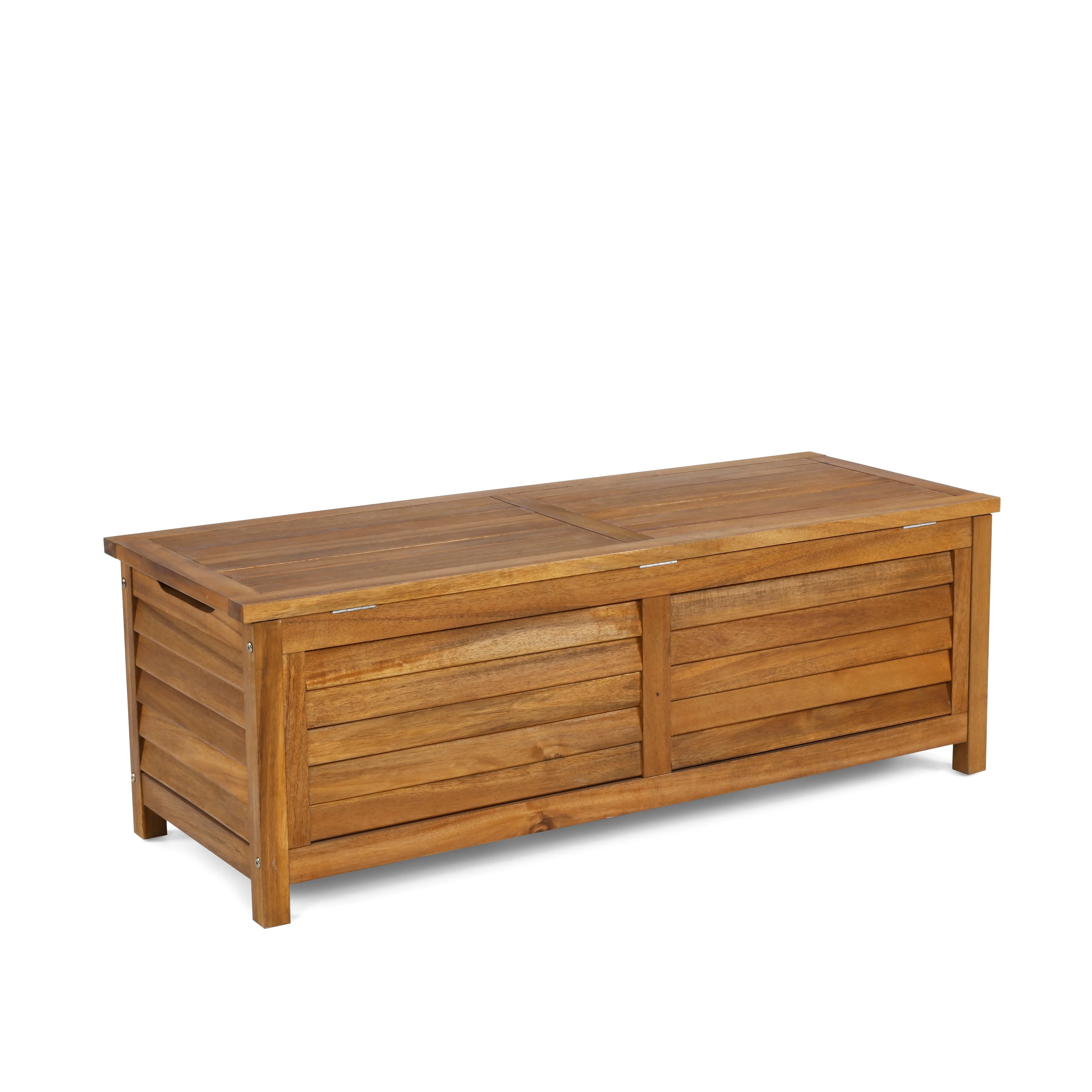 Maho Outdoor Golden Teak Storage 51 Deck Box made from Water-Resistant Acacia Wood